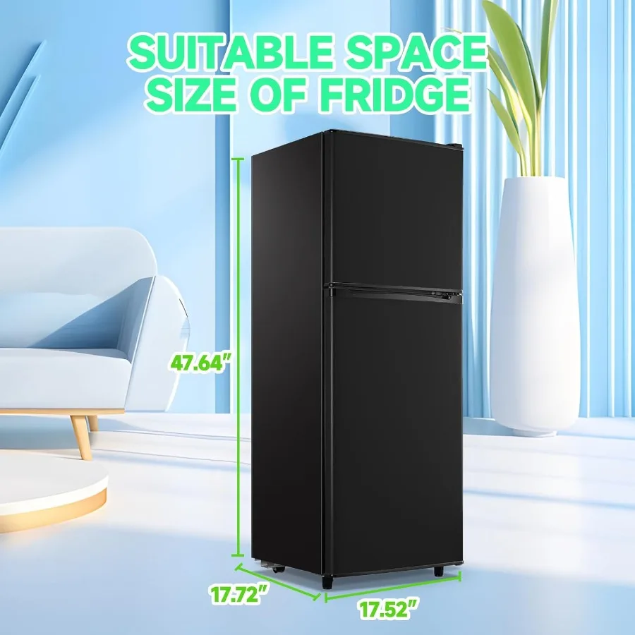 ثلاجة 5.0 قدم مكعب مع حامل مشروبات ثلاجة صغيرة ثلاجة باب مزدوج أرفف زجاجية قابلة للتعديل للشقة المنزلية #3