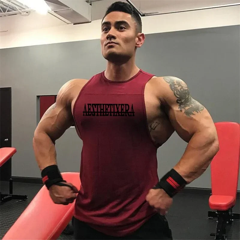 

Muscleguys мужские жилеты без рукавов с круглым вырезом летние дышащие хлопковые спортивные майки для тренажерного зала и фитнеса повседневная майка для бодибилдинга