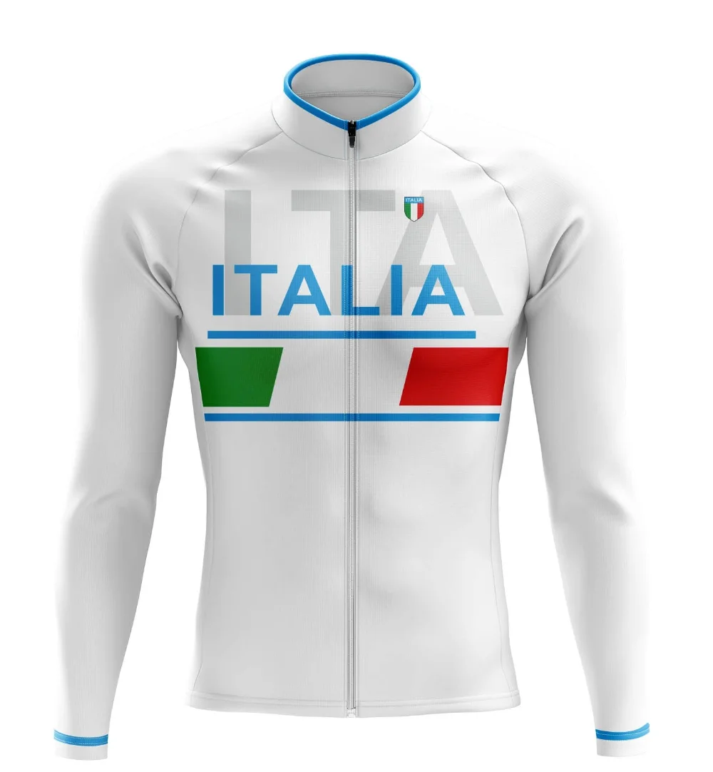 ITALY Team Cycling Jerseys Man Long Sleeve Cycling Shirts Bicycle Cycling Clothing Kit Mtb Bike Wear Triathlon Maillot Ciclismo