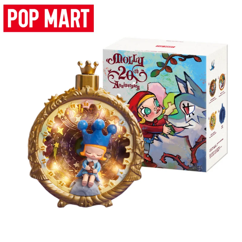 

POP MART Molly 20Th Anniversary Time Rotation Series Blind Box Rotating Dial Model Collectible Toy Mystery Box Birthday Gift Toy