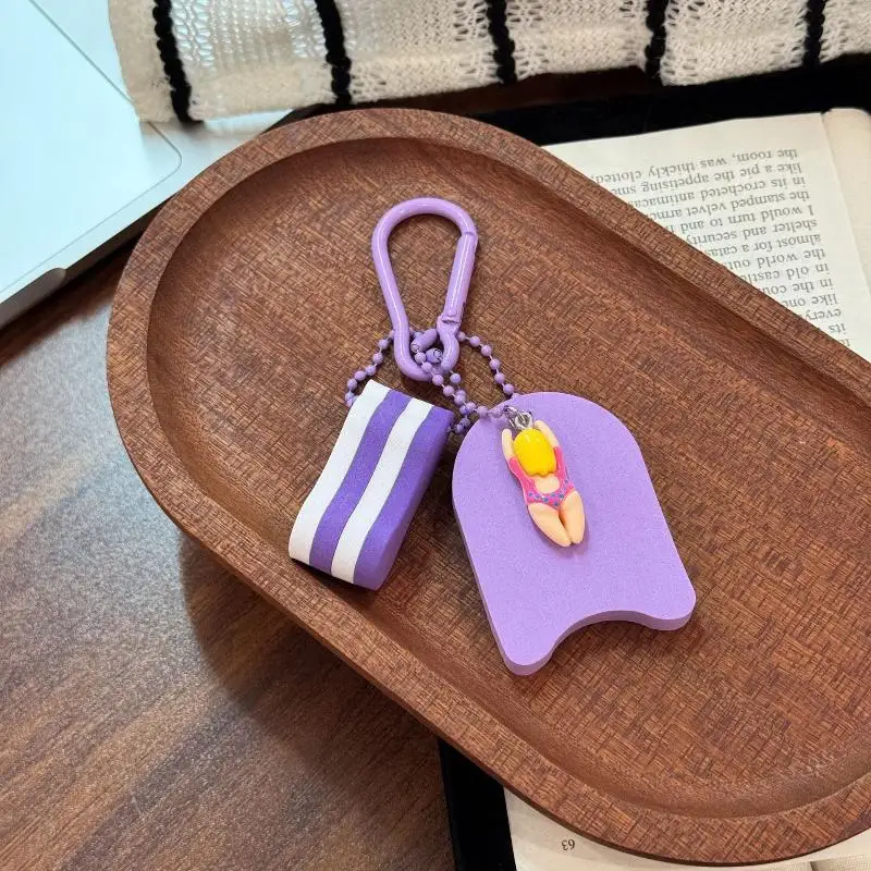 Schwimmer-Puppen-Schlüsselanhänger, kreativer Mini-Schwimmbrett-Anhänger, robuster Verschluss für Schlüsselhalter, Büromitarbeiter-Accessoire – Detail 8