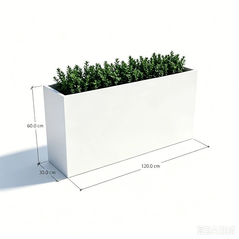 Outdoor Yard Plaza Metal Planter Trough Stainless Steel Flower Box for Commercial Street Landscaping