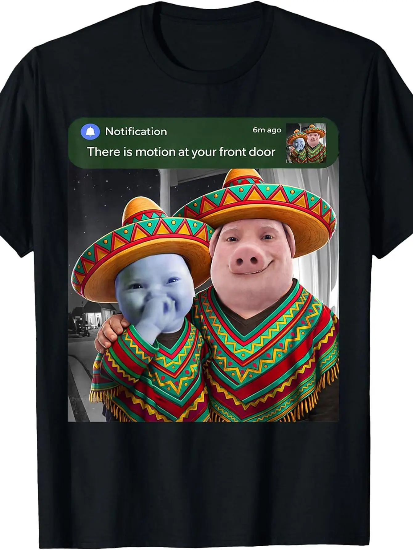 There Is Movement in Front of The Door, John Pig and Ai Artificial Intelligence T-shirts, Trendy Crew Neck T-shirts,
