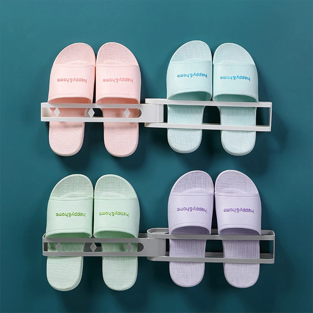

2pcs Rotating Slipper Hanging Adjustable Sandal Storage Shelf Vertical Space Saver No Drill Required