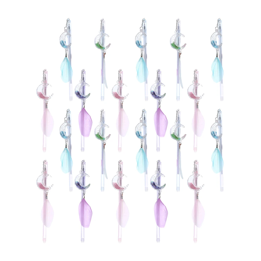 

20 Pcs Moon Pendant Smooth Writing Lovely Gel Pens Replaceable Refill Student Stationery No Gel Ink Pens Ink Leakage