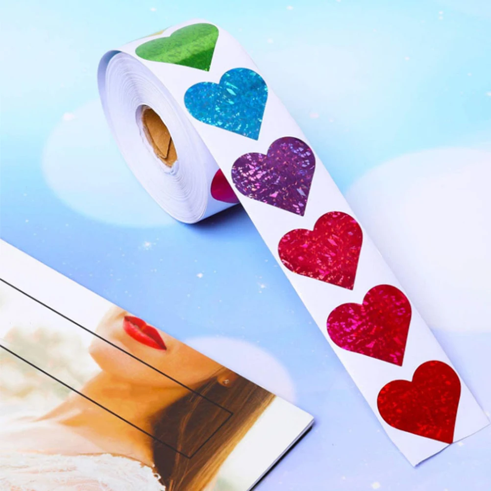 

Heart Shaped Adhesive Stickers Decorative Labels for Kids Gift Boxes Envelopes Cards Festival Atmosphere Reliable Material