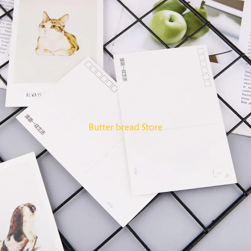 W89C 30 Sheets for Cat Paintings Retro Vintage Postcard Christmas Gift Card for Wish