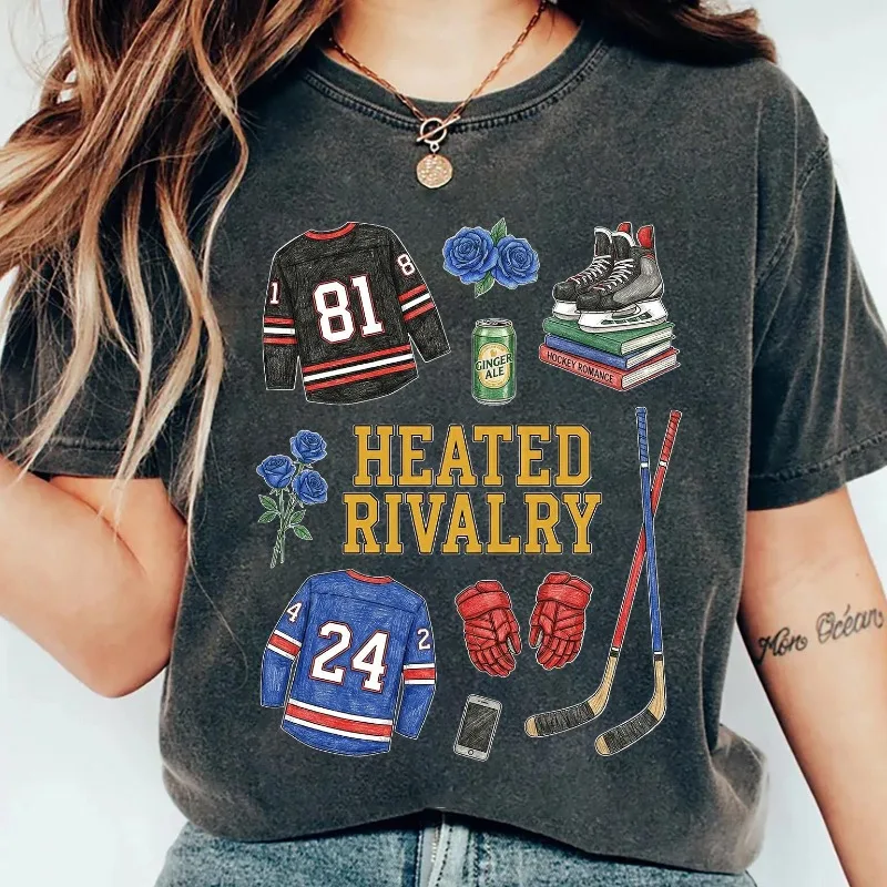 Intense Competition Ice Hockey Romantic T-shirt Women's T-shirt Summer New Unisex Casual Fashion Y2K Cotton T-shirt