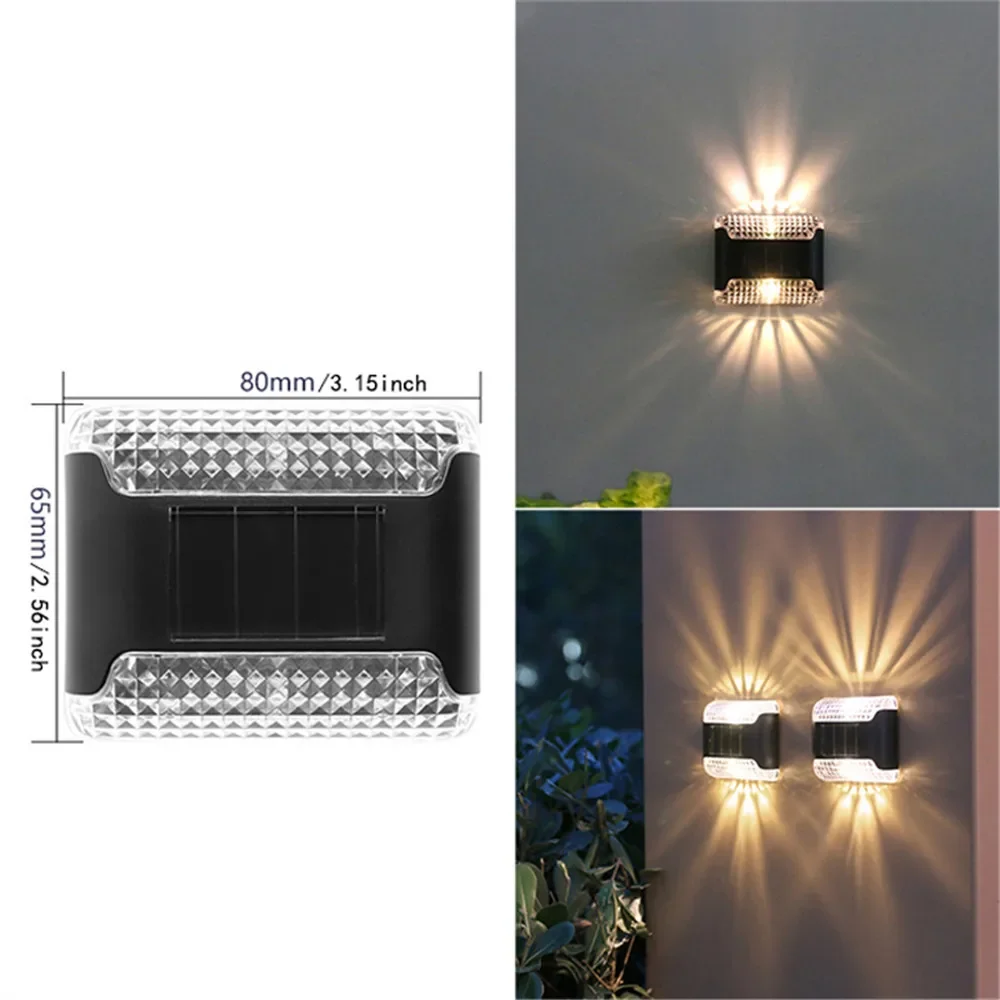 4 قطعة أضواء الحديقة الشمسية أضواء لدرجات السلم في الهواء الطلق سطح السفينة خطوة درابزين جدار فناء حديقة درج ساحة درب مسار الضوء 2025 رمضان