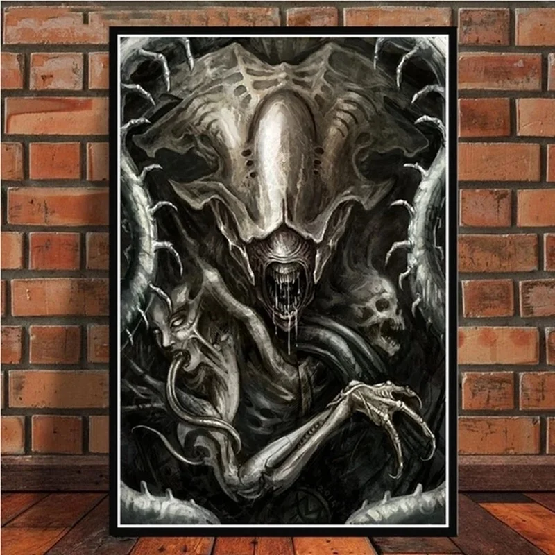 Hr Giger Li Ii Abstract Alien Retro Thriller Poster Wall Art Picture Canvas Painting Modern Art Decoracion Bedroom Home Decor