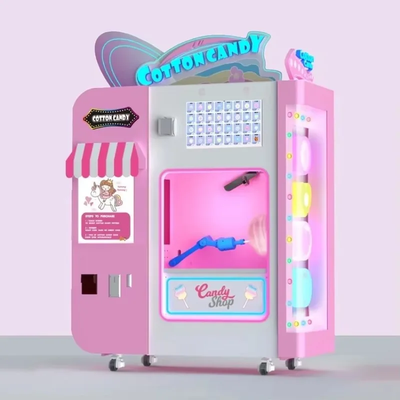 Full Automatic Cotton Candy Vending Machine Commercial Candy Floss Making Machine Flower Sugar Cotton Machine