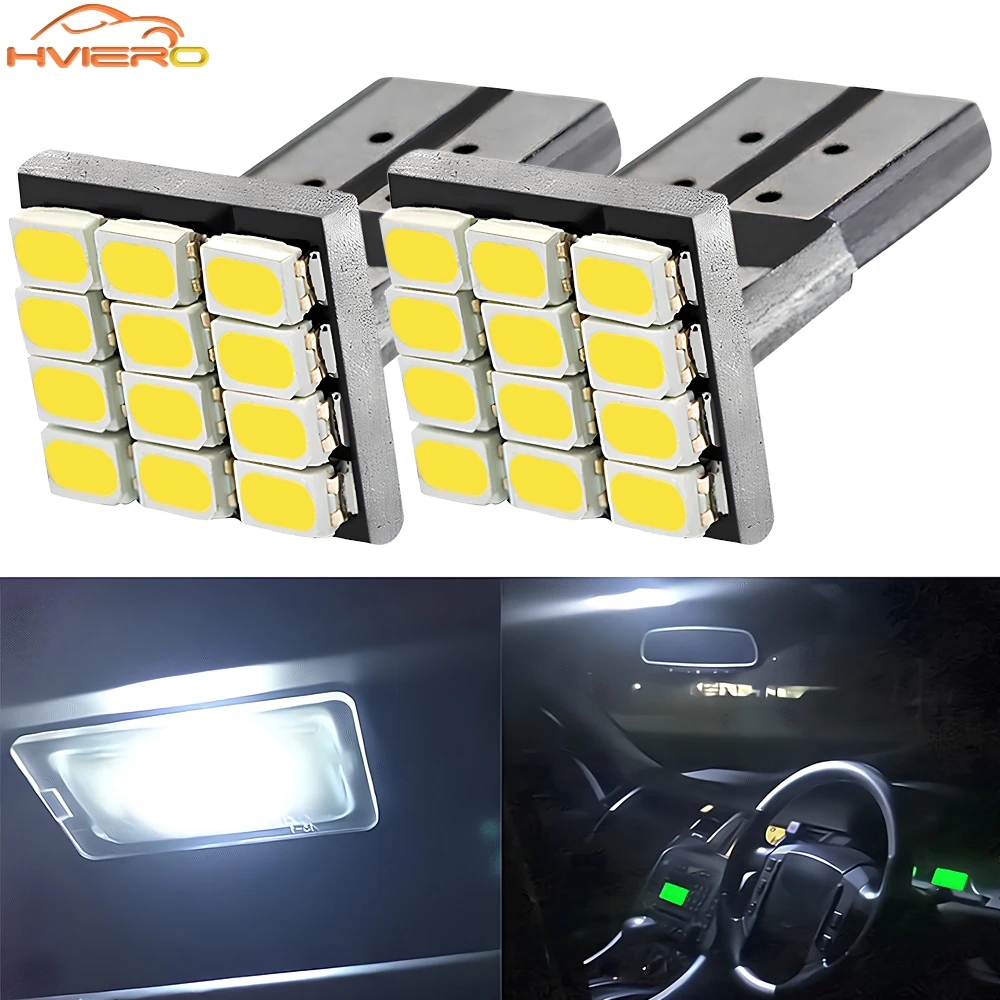 

2 шт. T10 W5W 12SMD 1206 клиновой белый светодиод 12 В Canbus без ошибок декодер автомобиля внешний свет номерного знака угловой резервный купольный дверной светильник