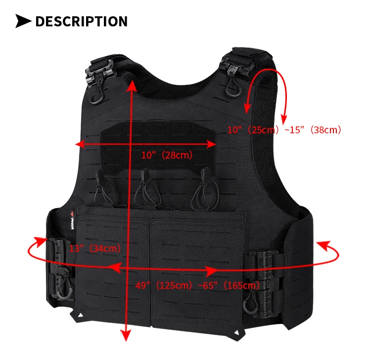 Imagem -06 - Yakeda-quick Release Tactical Vest Portador de Placa Treinamento de Caça Molle mc Camuflagem Mag Insert Corte a Laser Pals