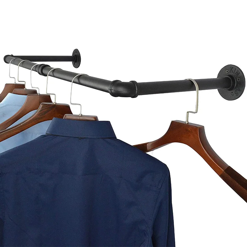 Wall Mounted Closet Rod Display Rack Wardrobe Storage Clothing Rack Clothes Storage Hanger