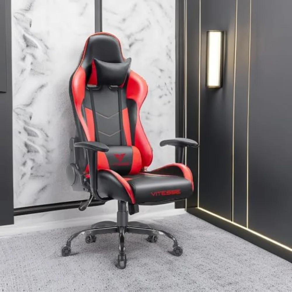 كرسي ألعاب مريح عالي الظهر للبالغين، 400 رطلاً، كرسي مكتب دوار قابل للتعديل، كرسي كمبيوتر مريح للكمبيوتر الشخصي، ارتفاع قابل للتعديل