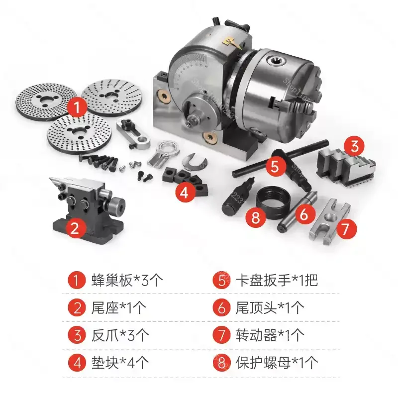

CNC Horizontal Vertical Universal Indexing Table Rotary Table Dividing Head 3-Jaw Lathe Chuck CNC Milling Tools