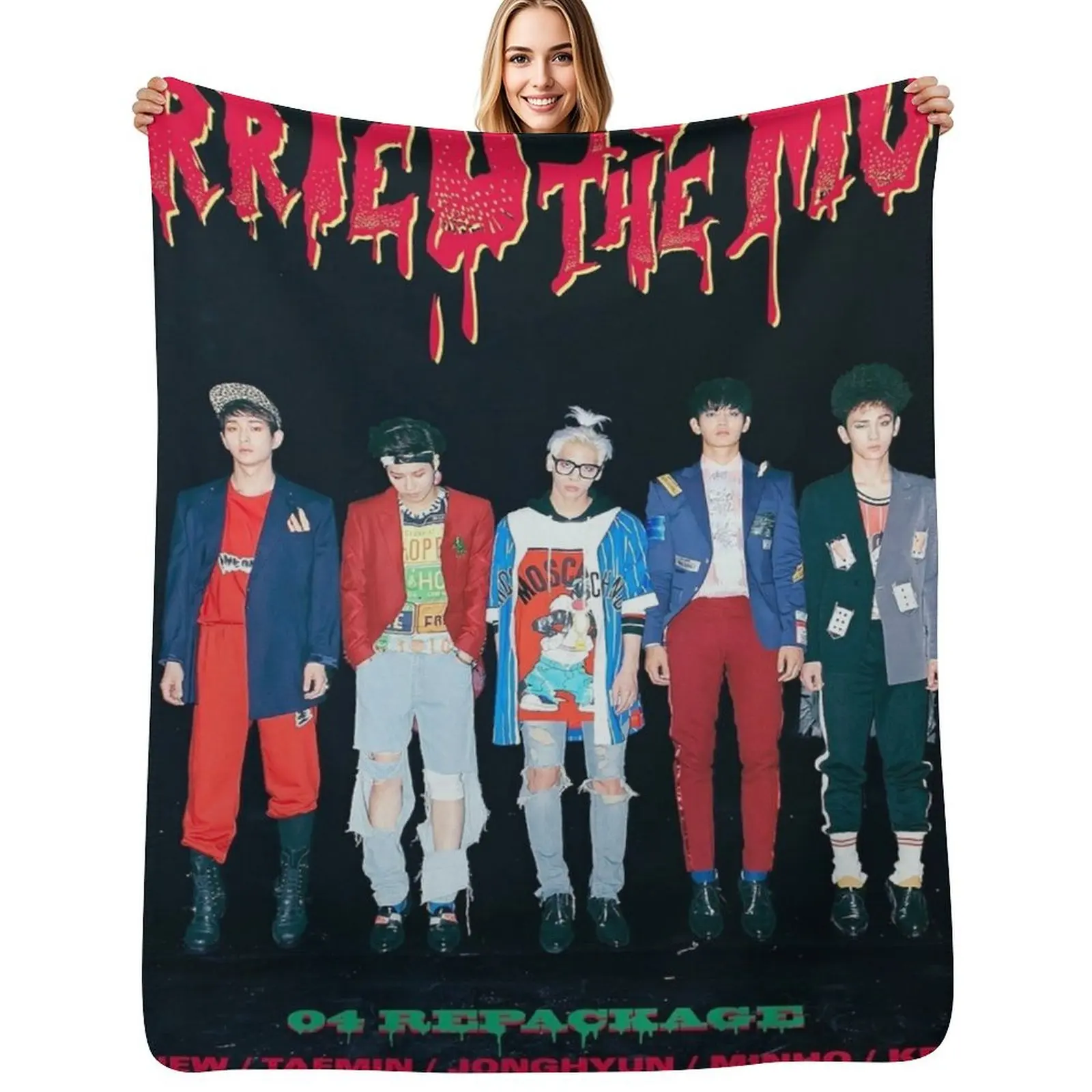 SHINee MARRIED TO THE MUSIC Throw Blanket Luxury Furrys Nap Blankets For Sofas For Decorative Sofa Thin Blankets