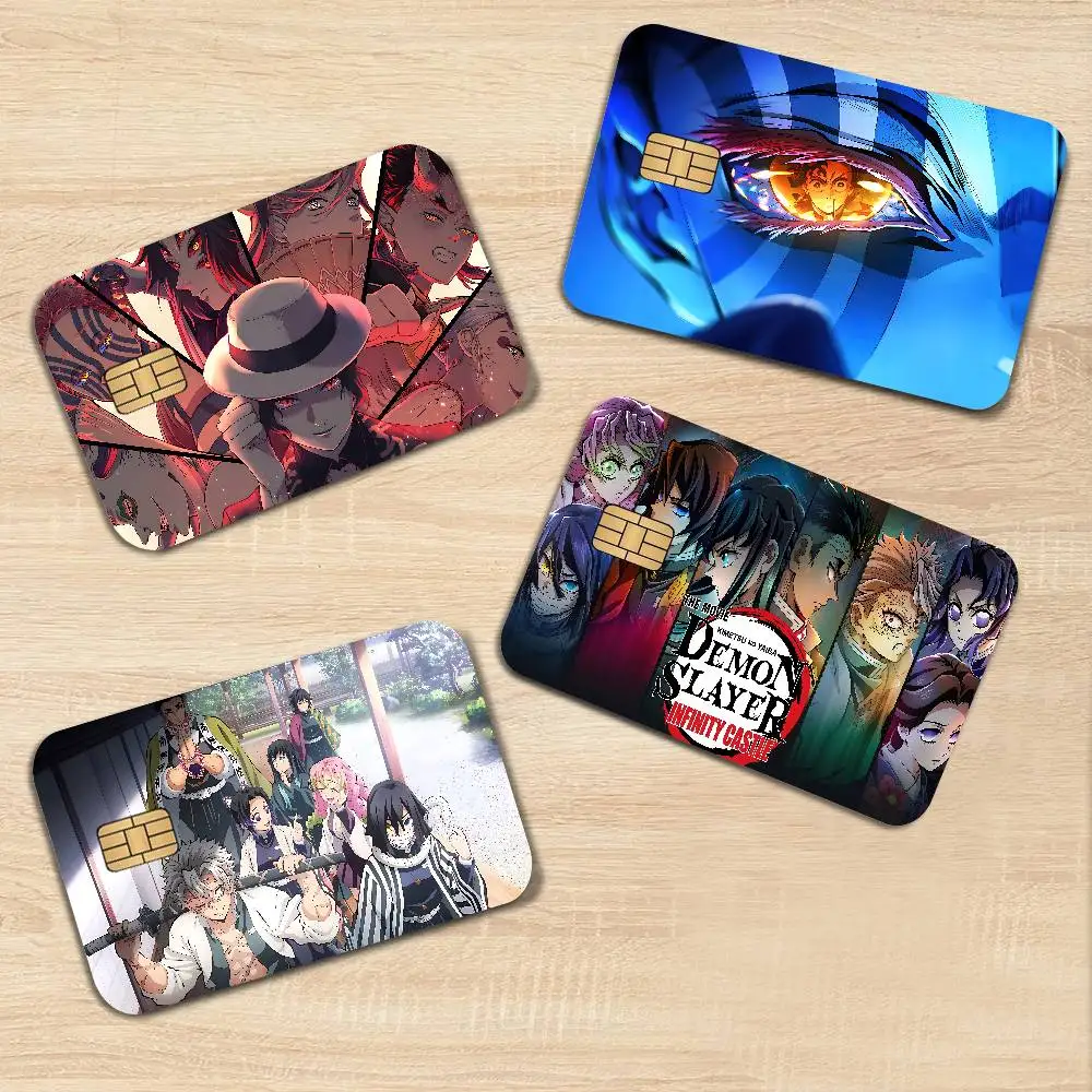 Anime Demon Slayer Kochou Shinobu Cartoon Credit Card Skin Stickers for Bank Card Bus Metro Card Sticker Waterproof Women Gift