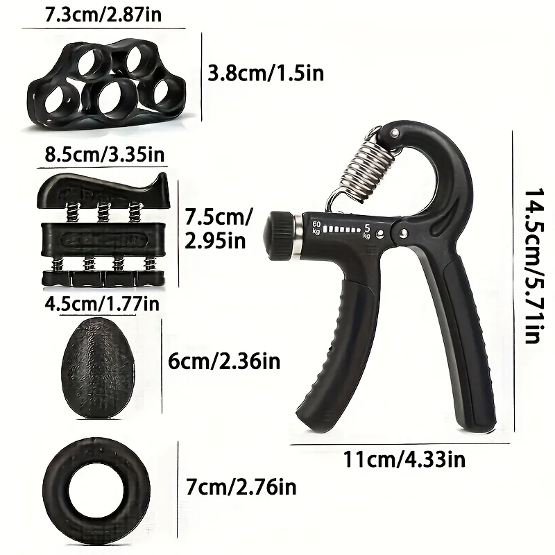 5pcs Adjustable Fitness Equipment, Finger Grip Device, Rehabilitation Training, Men\'s and Women\'s Wrist Trainer, Grip Device