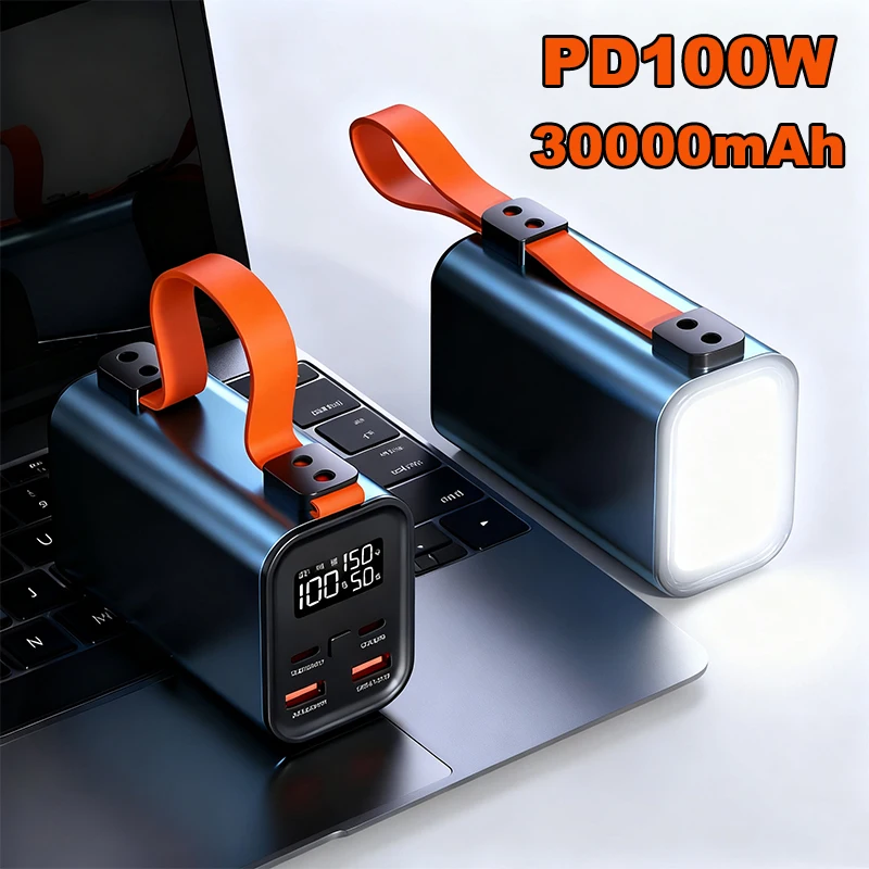 

Power Bank 30000mAh PD 100W Fast Charging Portable Charger Powerbank For Laptop iPhone 17 Samsung Huawei Xiaomi External Battery