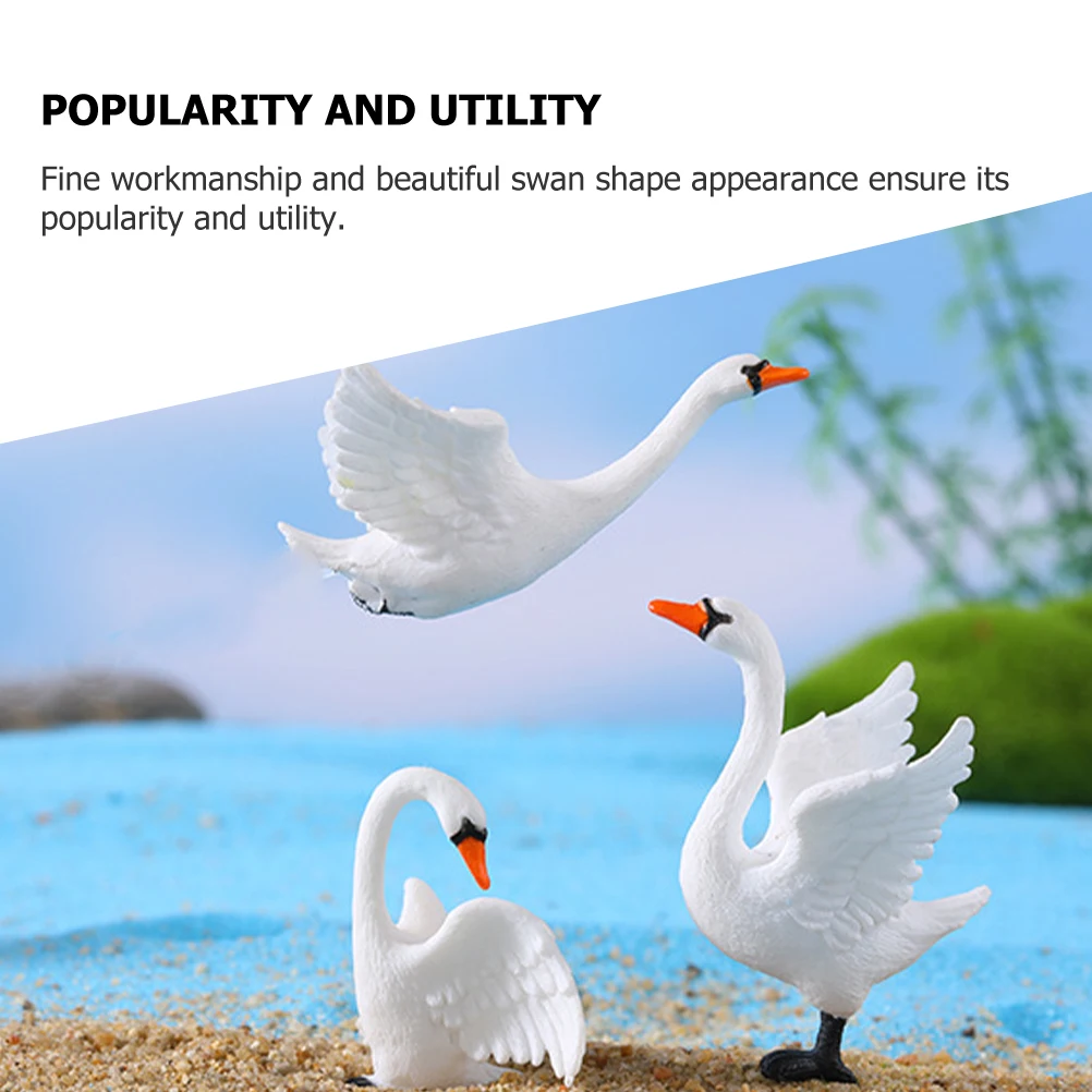 

8 Pcs Swan Decorations Durable Long Use Garden Home Offices Simple Color Swan Decorations Realistic Detail