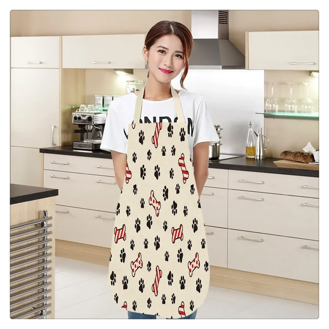 Animal Dog Apron Cartoon Aprons For Women Kitchen Tools Cooking Accessories Creative Cotton And Linen Apron Household Items