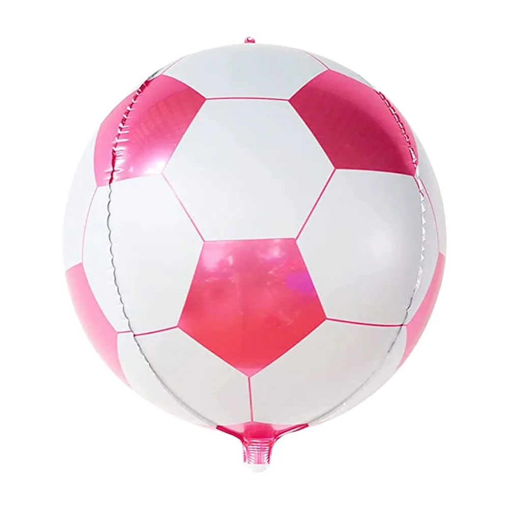 

5pcs Set 22 Inch Round 4D Ball Balloon Silver Color Rose Gold Soccer Ball Balloon Big Size Football Themed Helium Balloon Party