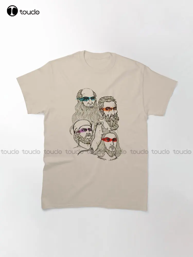 Leonardo Da Vinci Raphael Michel Angelo Donatello T-Shirt Custom Aldult Teen Unisex Digital Printing Tee Shirts Custom Gift