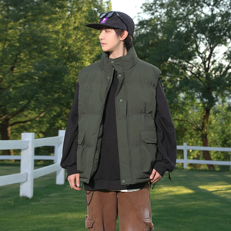 

Теплый хлопковый жилет Thiened American Sle, бренд Winter Faion, стиль INS, с воротником, для повседневной носки и работы