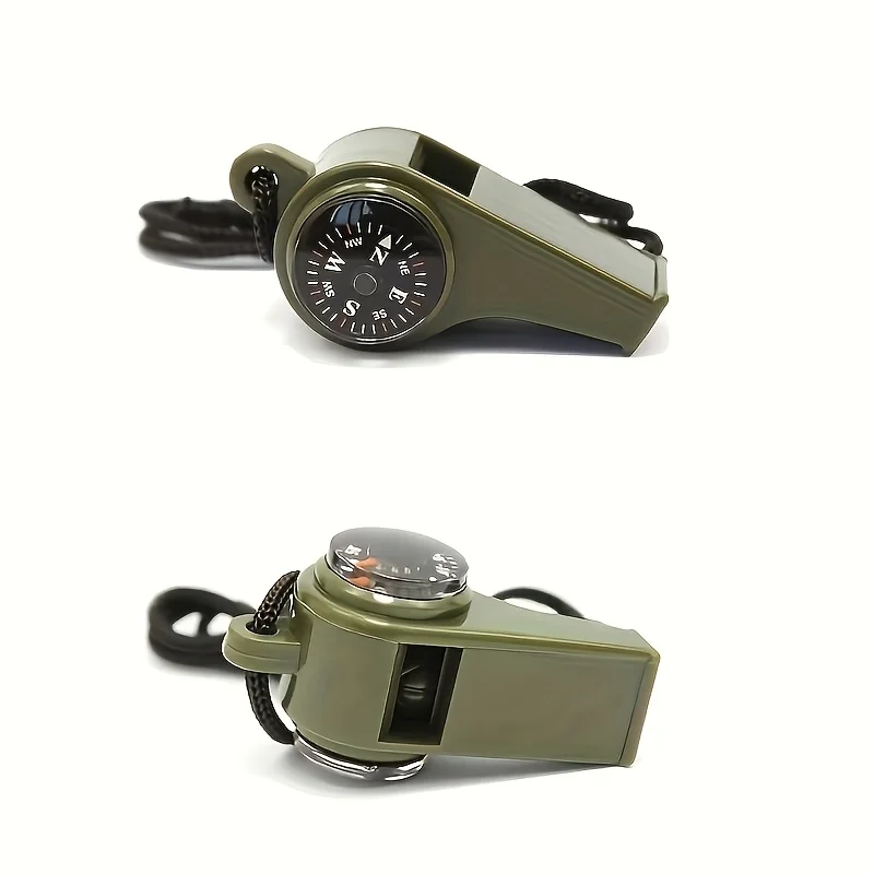 1PCS 3-in-1 Multi-Function Survival Sentinel - An Outdoor Portable High-frequency Sentinel with A Compass and Thermometer, Suitable for Activities Such As Camping, Hiking, Cycling, Fishing, Training and Rescue. - Detail 1