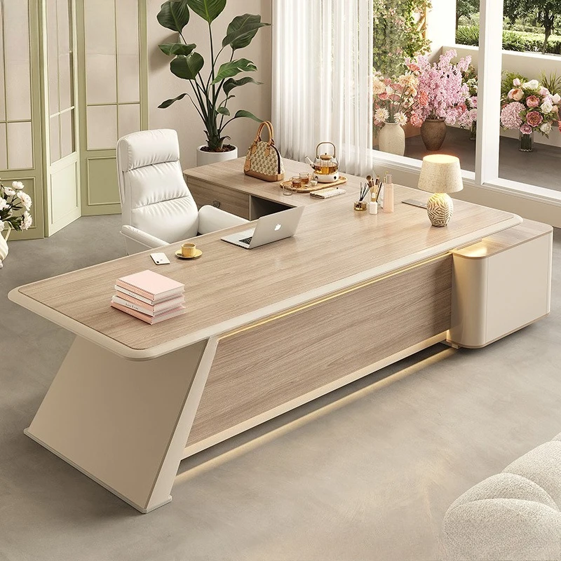 

Desk Boss Table and Chair Combination Light Luxury Senior Sense Supervisor Manager President Desk Chairperson's Office