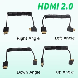 Super Soft Up Down cavo da Mini HDMI a HDMI ad angolo retto sinistro Ultra sottile 4k @ 60hz portatile leggero corto sottile hdmi2.0 arrotolato