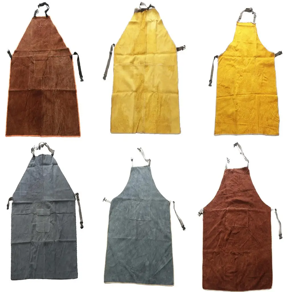Safety Welding Apron Cowhide Leather Work Apparel for Welding Grinding Barbecue Protective Clothing