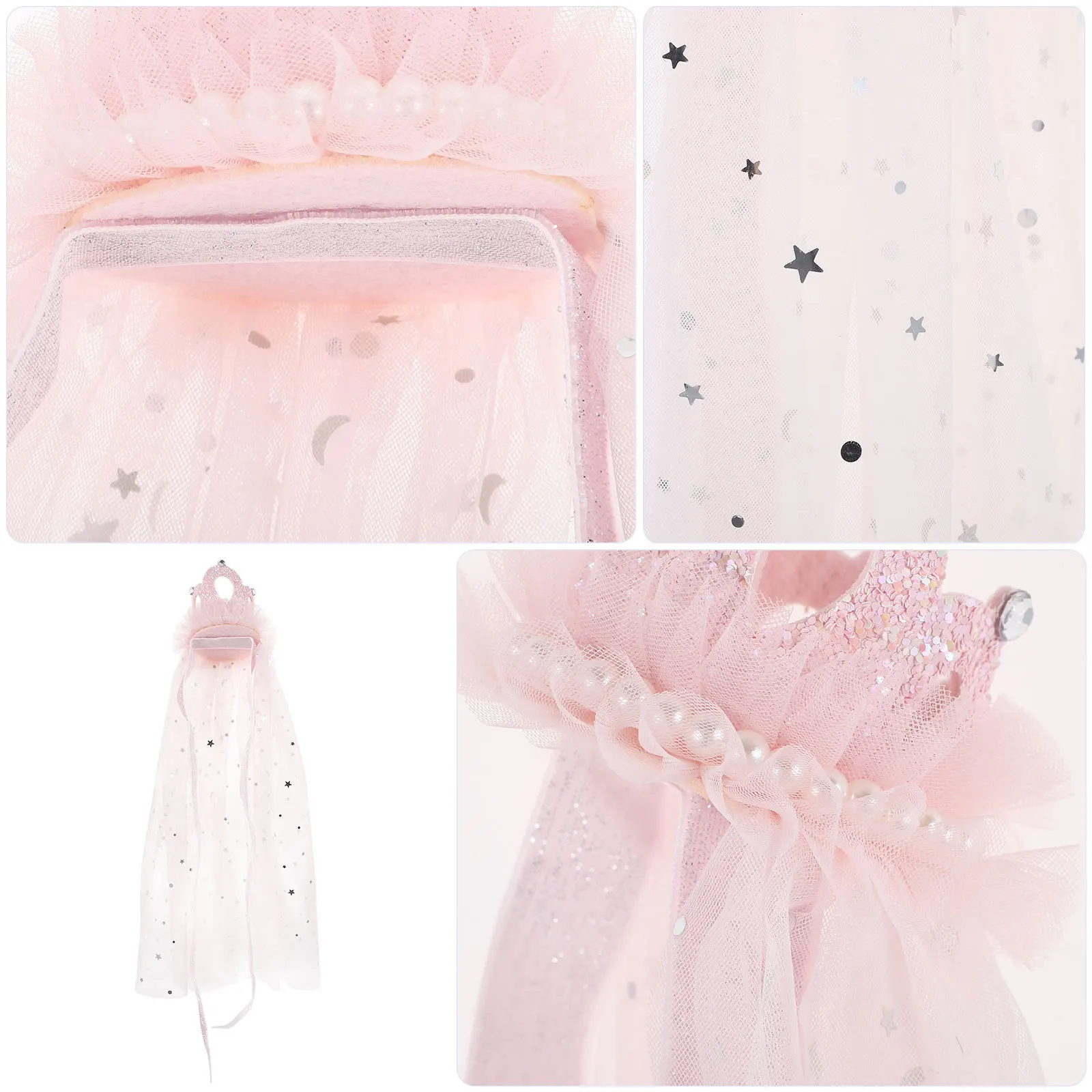 

Pet Crown Veil Headpiece Adjustable Dog Wedding Veil For Bride Hair Accessory Lightweight Pet Costume Bridal Decor