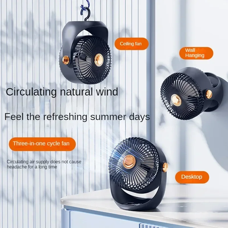 Durable2024 New Desktop Fan Camping Wall-mounted Ceiling Fan Desktop Home Appliances Gifts Portable Mini USB Circulation Fan