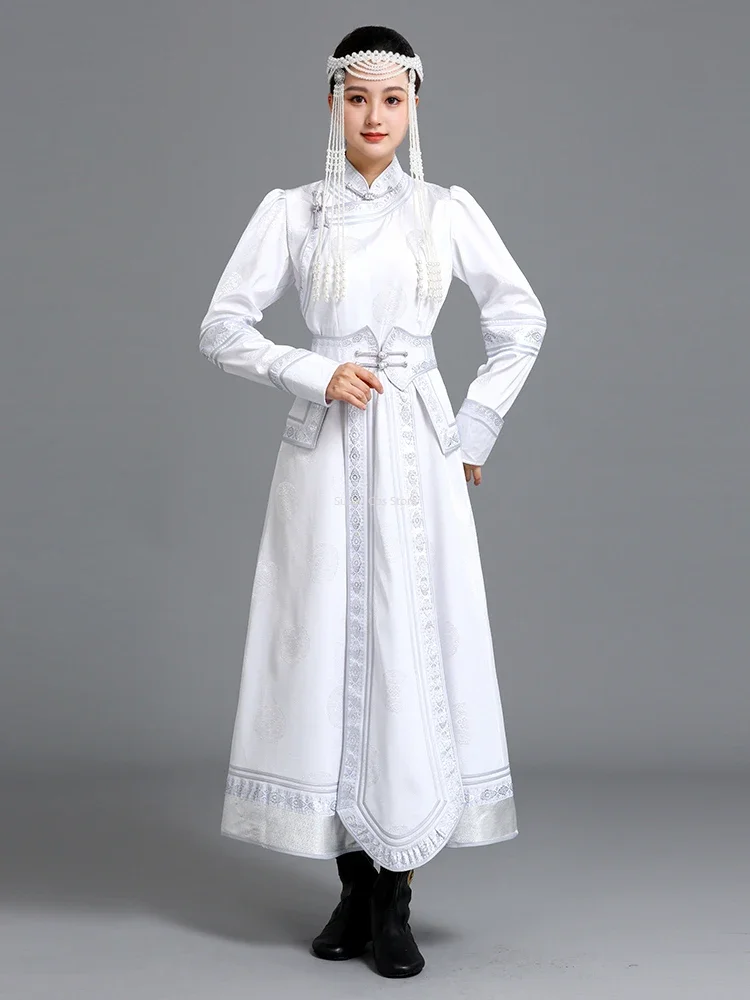 Mongolian clothing women's long style big skirt Mongolian skirt high-end Mongolian robe dance performance dress welcome suit