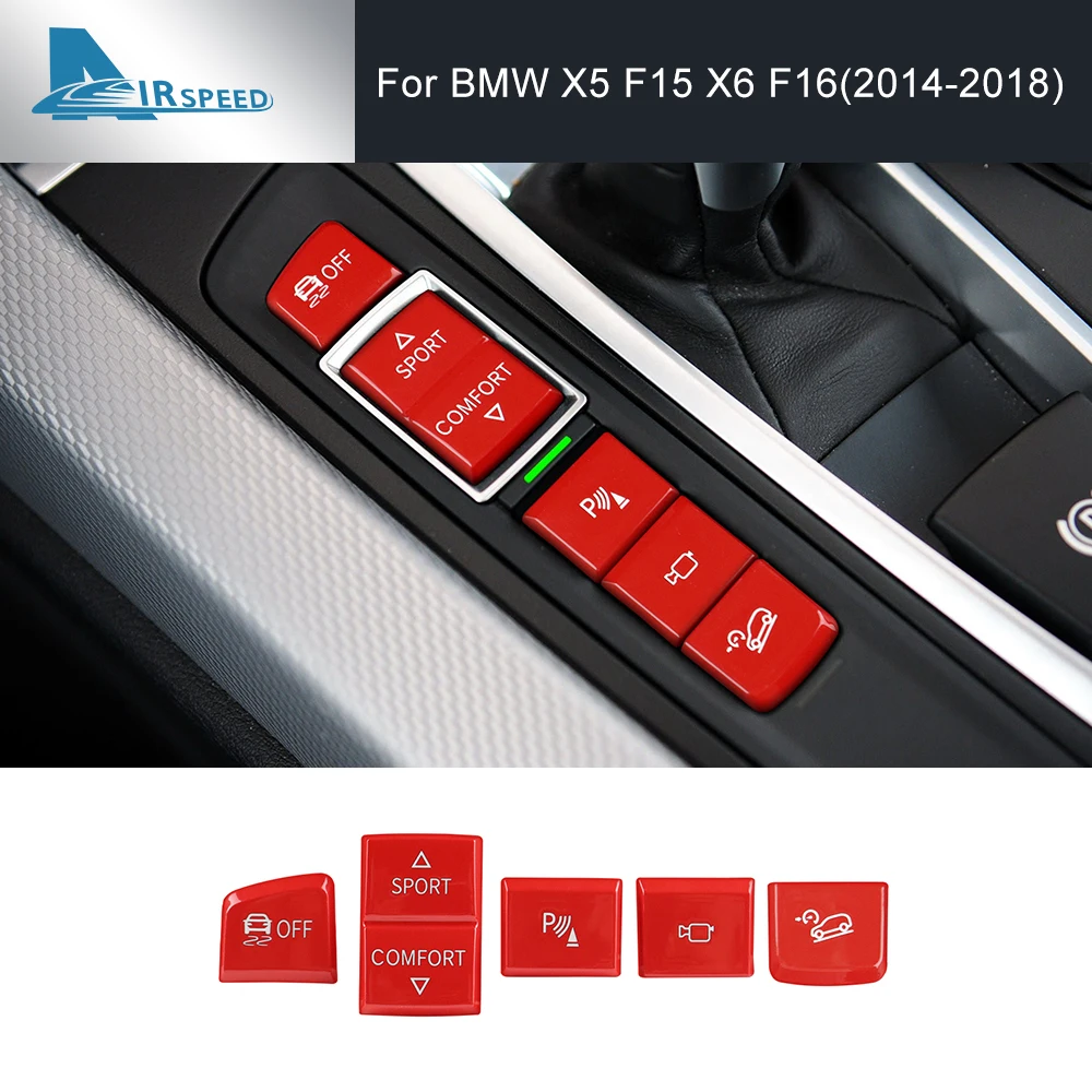 For BMW X5 F15 X6 F16 2014-2018 Replace Button Accessories Car Sport Eco Pro ESP Anti-slip Radar Sensor Switch Button Cover