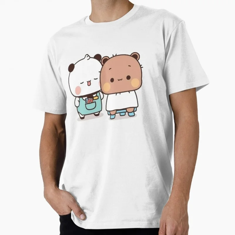 Bubu cutting Dudu's hair Gift t shirt ‌kawaii‌ Panda Bear Cartoon Graphic tee Cute Y2K Clothes 100% cotton All size Tee S-6XL