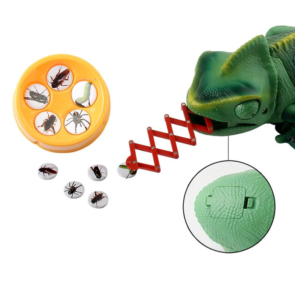 Electric Remote Control Light Crawling Chameleon Feeding Lizard Educational Toys Eat Cards Eating Game Childrens