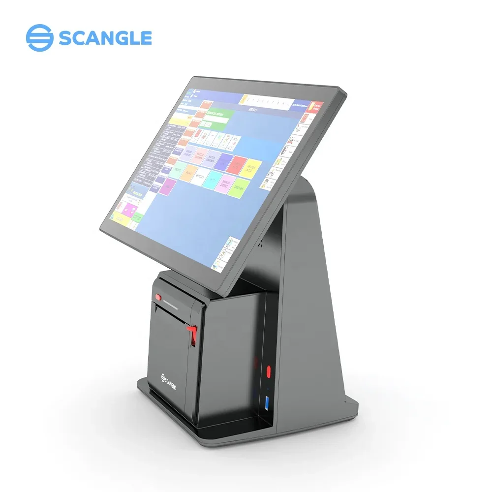 

Scangle Windows POS 14,1 дюймовый кассовый аппарат Встроенный 80 мм Принтер POS