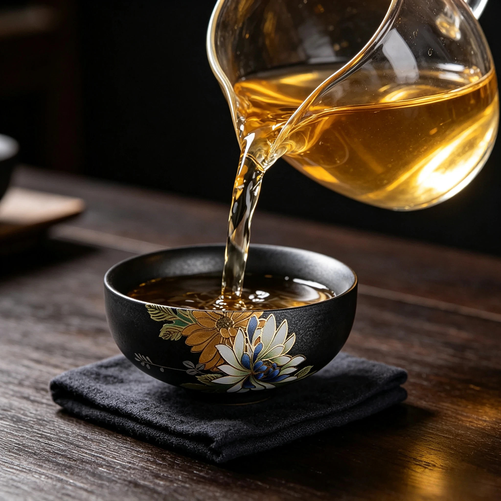 Kiln Turned Silver Black Hot Stamping Relief Craft Tea Cup Goupin Cup Antique Ceramic Master Cup Tea Cup Kung Fu Tea Set