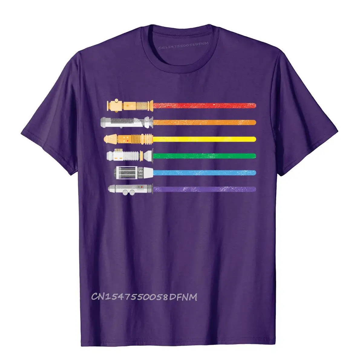 Lightsaber Rainbow Gay Pride Lesbian Tops Shirt Cute Moto Biker Premium Cotton Mens Top T-Shirts Printed On