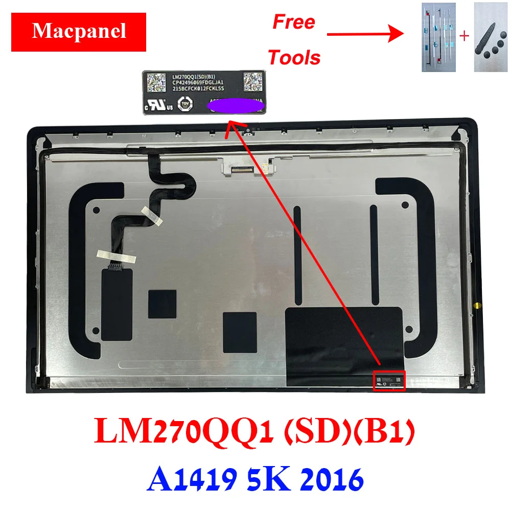 Imagem -01 - Nova Tela Lcd Lm270qq1 sd b1 Lm270qq1-sdb1 para Imac Retina 27 5k Tarde 2023 Ips A1419 5120x2880 Emc2834 66103255