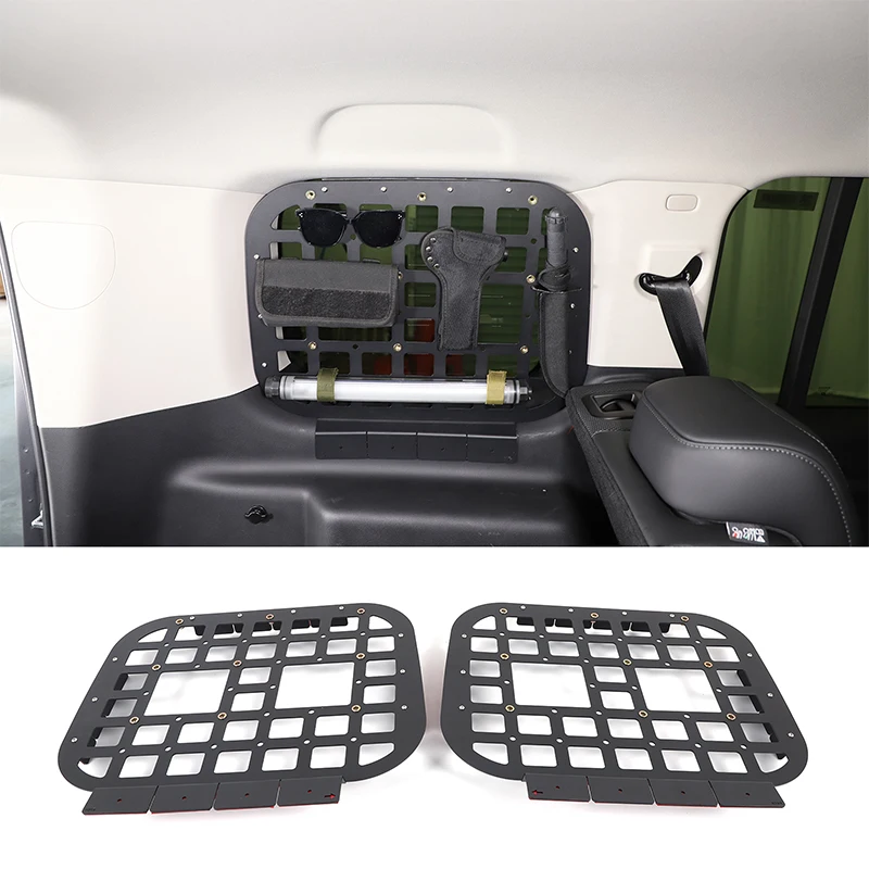 For 2024 2025 2026 Haval H9 5-Seat Trunk Side Window Mounted Storage Shelf Tool Hanging Rack 2Pcs Set Carbon Steel Aluminum