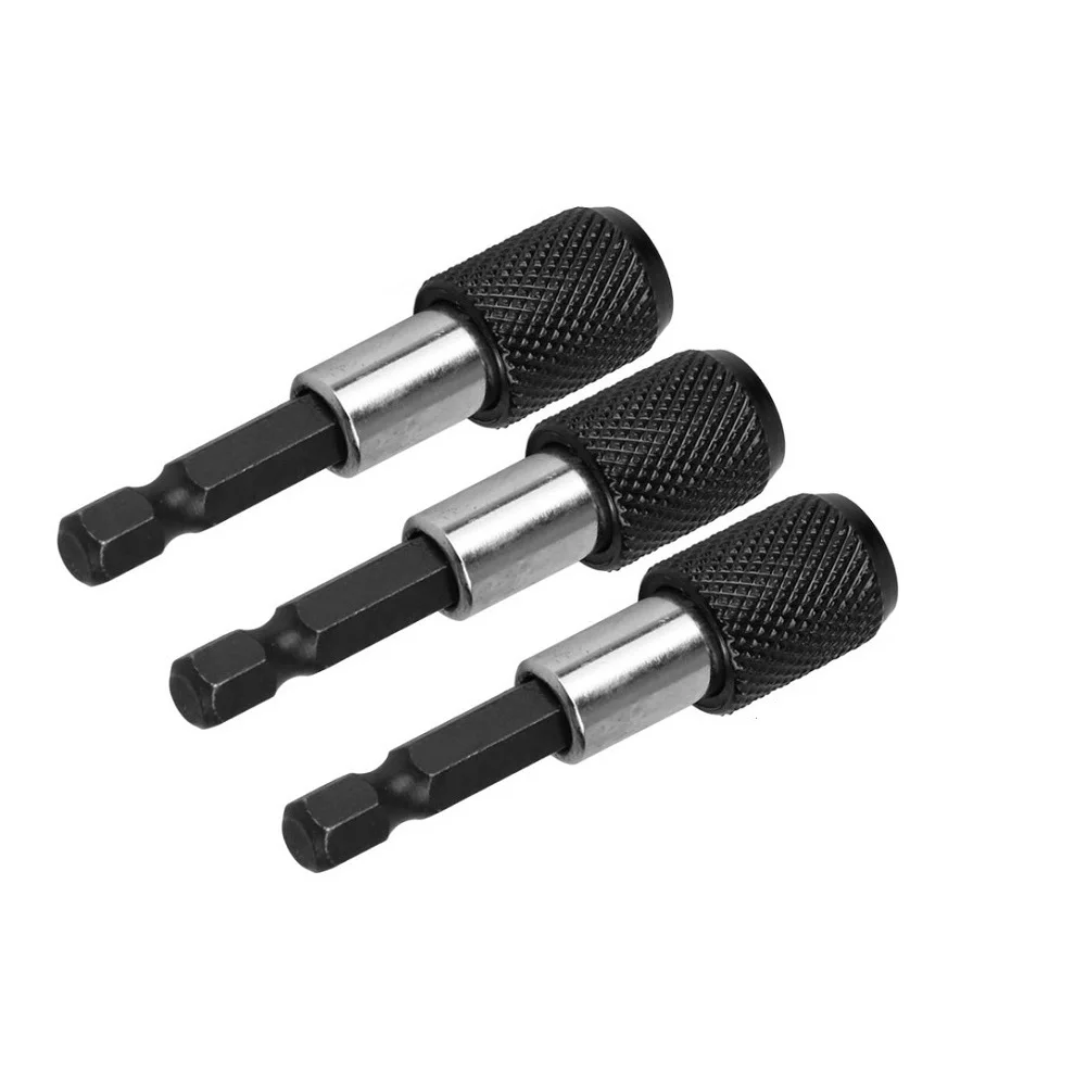 磁気エクストラストレングスドライバービットホルダー、六角シャンク、クイックリリースエクステンション、電動工具に適しています、3個