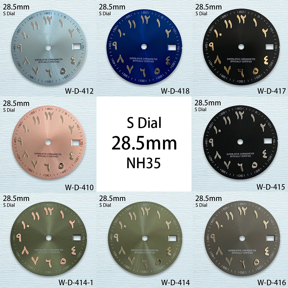 

28.5mm S Logo Arab Dial Fit NH35/NH36 Japanese Automatic Movement High-Quality Sunray Dial Watch Modification Accessories