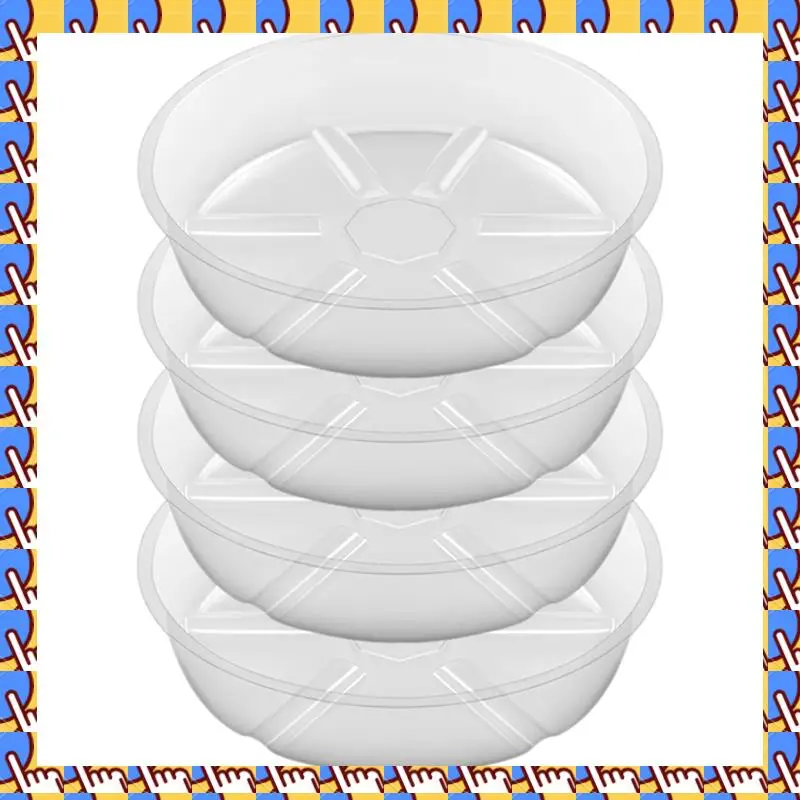 

A79I 4Pack Clear Plant Saucer 10Inch Plastic Plant Saucers Thicker Plant Tray Flower Pot For Indoor Outdoor Garden