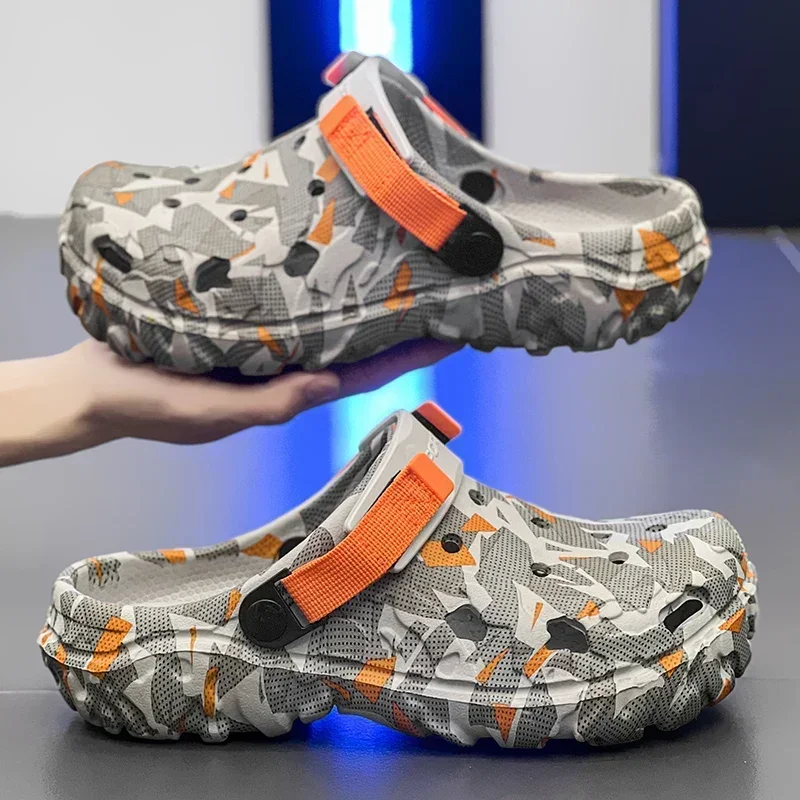 Men's Clogs EVA Slippers Sandal Men Garden Shoes Flat Camouflage Home Slippers Male Sneaker Outdoor Flip Flops Home Clogs Slides image 3