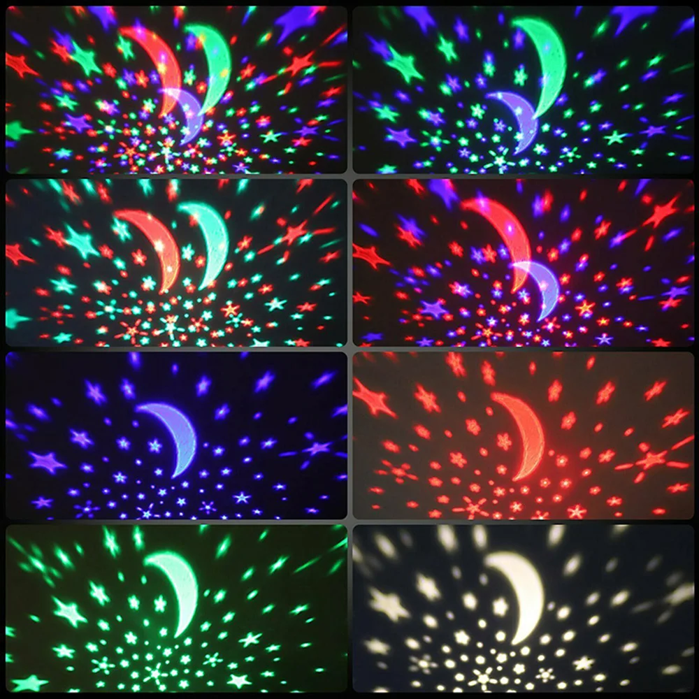 Starry Projector Night Lights Rotating Sky Moon Projection Lamp Bedroom Starlight Decoration Galaxy Projector Night Lamp Gifts