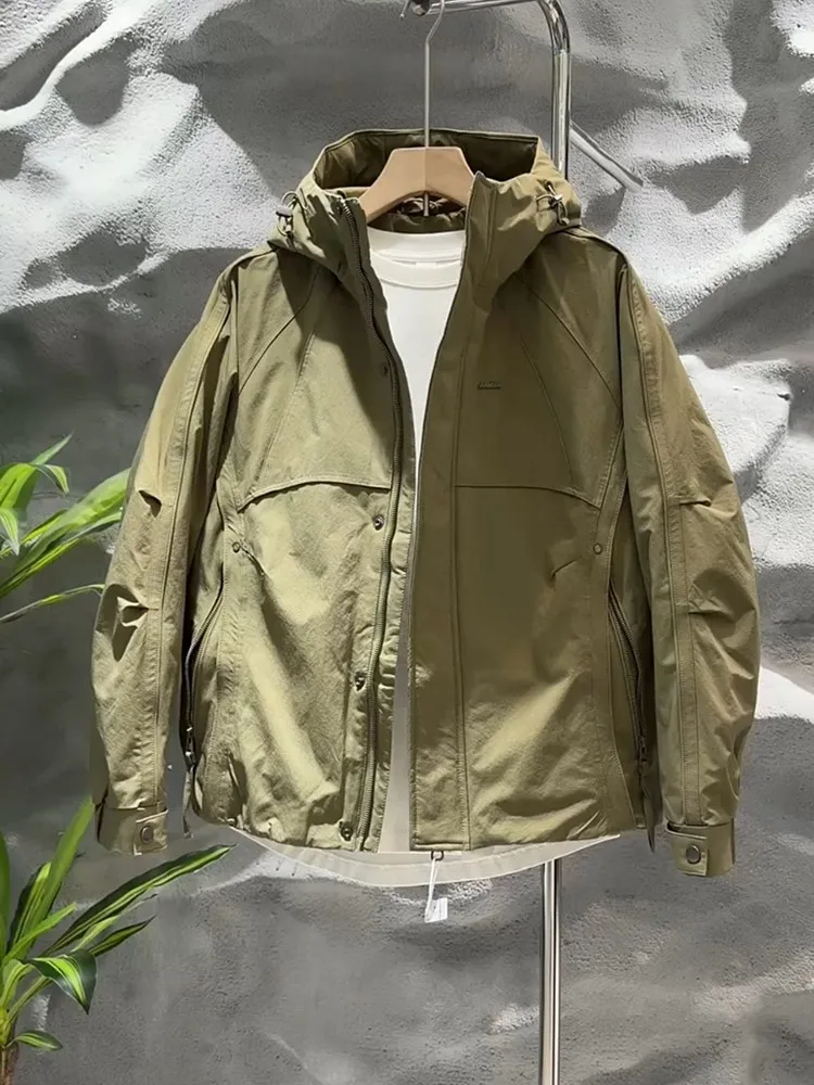 

Мужская повседневная ветрозащитная хлопковая куртка с капюшоном, модная рабочая одежда, молодежная осенне-зимняя куртка с длинными рукавами